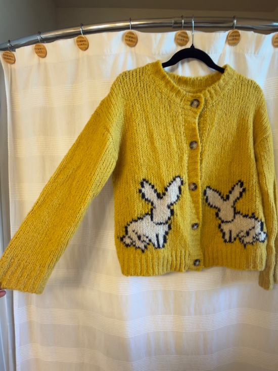 Anthropologie Sweaters - Maeve Anthropologie Yellow Bunny Cardigan Sweater